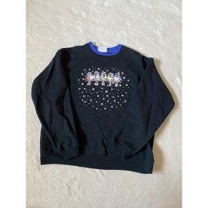 Vintage pullover sweatshirt with birds